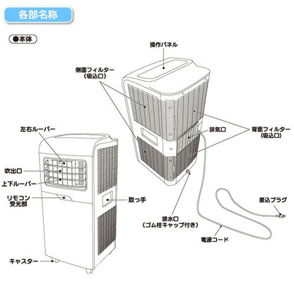 ユアサプライムス どこでもエアコン 冷房専用 YMC-15C スポットエアコン スポットクーラー キャスター付き(代引不可)