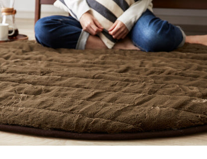 ふわとろホットラグ 丸型 125×125cm ホットカーペット ホットラグ ルームマット 洗える ウォッシャブル 温度調節可