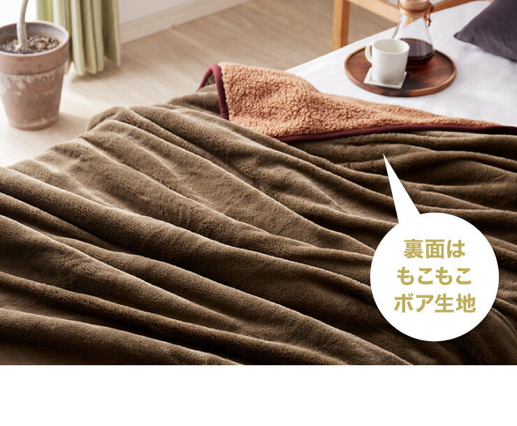 プレミアムファー 電気掛敷毛布 130×190cm 本体丸洗い可能 ダニ退治 スライド調節 室温センサー 電気毛布 ブラウン