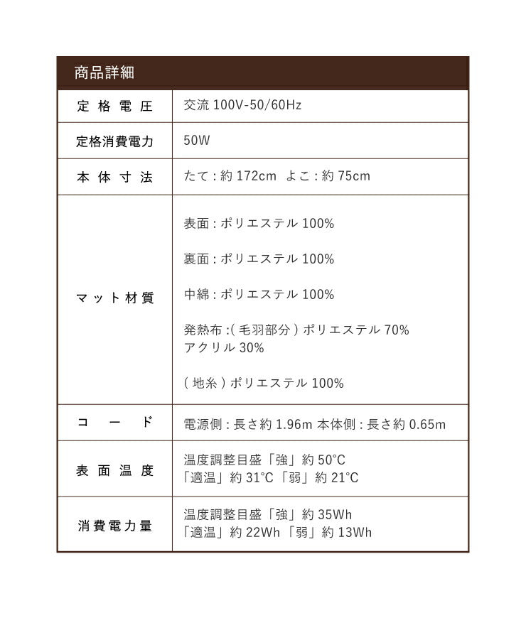 ホットマット 一人用 洗える ごろ寝 75×172cm 室温センサー 温度調節 ダニ退治 丸洗い可 ウォッシャブル 節電 省エネ あったか ホットカーペット マット 電気マット 電熱マット