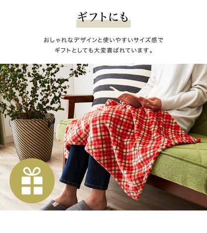 USB ブランケット ヒーター付き 洗える 電気 ひざ掛け 電気毛布 フランネル素材 キャンプ オフィス ブラウン チェック