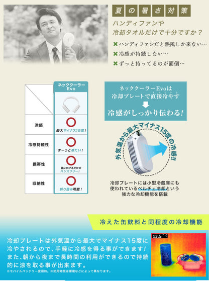 サンコー ネッククーラーEvo USBタイプ TK-NEMU3 ブラック ホワイト 暑さ対策 炎天下 冷感グッズ 熱中症対策グッズ 冷却プレート