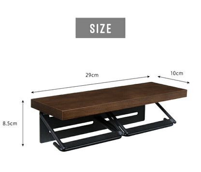 トイレットペーパーホルダー おしゃれ 木製 ツインタイプ ダブル 2連 スチール ダークブラウン ウォルナット ナチュラル シンプル 北欧 飾り棚 ペーパーホルダー ラック トイレットペーパー トイレ 【SIGNO】【シグノ】