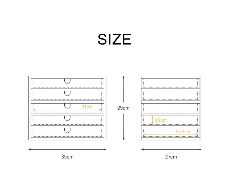小物チェスト NOTICE ノーティス 5段 5杯 幅35cm 引き出し 完成品 おしゃれ ミニチェスト レターケース 収納家具 収納 インテリア