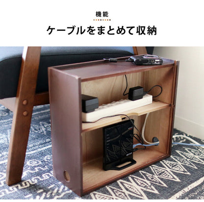 ケーブルボックス マロニエ Maronie ルーター収納 幅40 奥行14.8 高さ35 木目 コード収納 コードケース ケーブル隠し おしゃれ