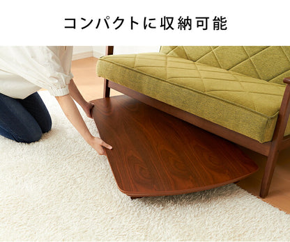 こたつ 折り畳み こたつテーブル 単品 幅110 奥行60 高さ36 ウォールナット ブラウン 木目 折りたたみ 省スペース 長方形 センターテーブル ローテーブル 北欧 おしゃれ(代引不可)