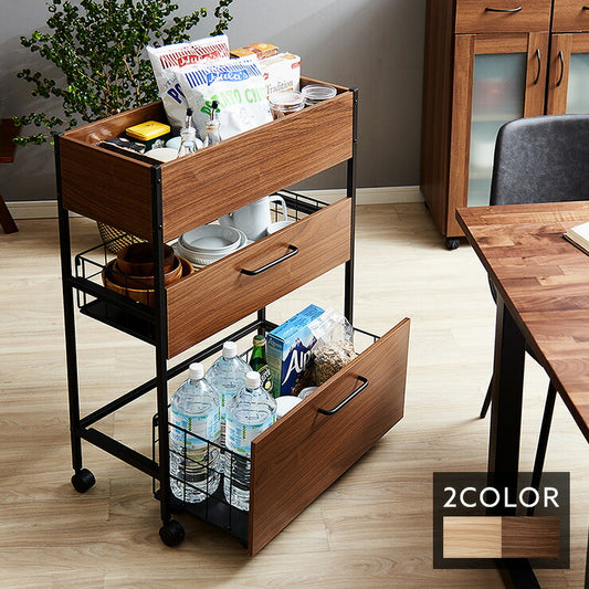 キッチンワゴン 取り外し可能キャスター付き 大容量 木目 カントリー モダン 北欧 おしゃれ 新生活 キッチン ダイニング 収納 キッチン収納 ワゴン マルチワゴン ラック 棚 ランドリーラック スチール収納ワゴン