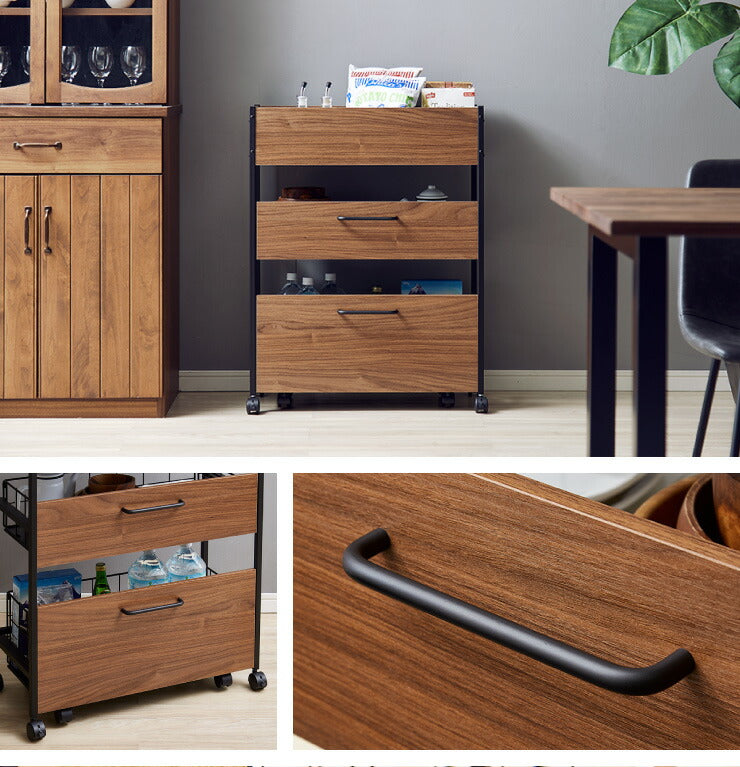 キッチンワゴン 取り外し可能キャスター付き 大容量 木目 カントリー モダン 北欧 おしゃれ 新生活 キッチン ダイニング 収納 キッチン収納 ワゴン マルチワゴン ラック 棚 ランドリーラック スチール収納ワゴン