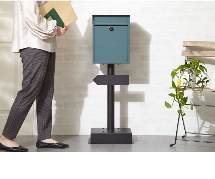置き型 ポスト スタンドポスト 鍵付き ダイヤル錠 北欧 おしゃれ 一戸建て用 アンティーク シンプル 郵便ポスト ダイヤル式 メールボックス 新聞受け