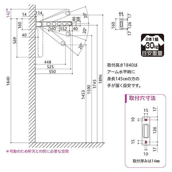 川口技研 ホスクリーン RK-55-BL ブラック [2本セット]【0004-00624】