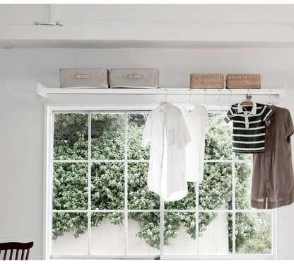 【※法人様限定販売】 森田アルミ工業 多目的シェルフ Wally ウォーリー W1650 ミルクホワイト WAL16-WH 室内 物干し 省スペース コンパクト 壁付け ラック おしゃれ かわいい シンプル