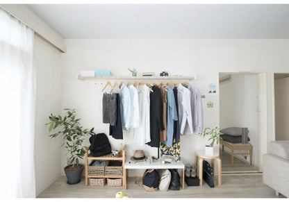 【※法人様限定販売】 森田アルミ工業 多目的シェルフ Wally ウォーリー W1250 ミルクホワイト WAL12-WH 室内 物干し 省スペース コンパクト 壁付け ラック おしゃれ かわいい シンプル