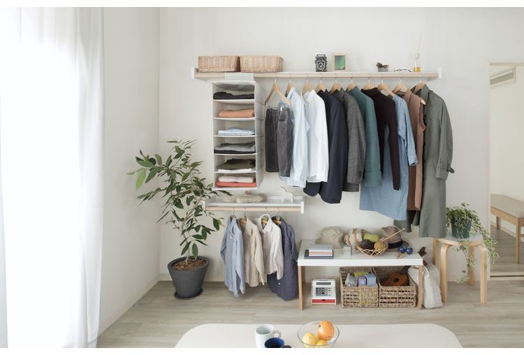 【※法人様限定販売】 森田アルミ工業 多目的シェルフ Wally ウォーリー W1250 ミルクホワイト WAL12-WH 室内 物干し 省スペース コンパクト 壁付け ラック おしゃれ かわいい シンプル