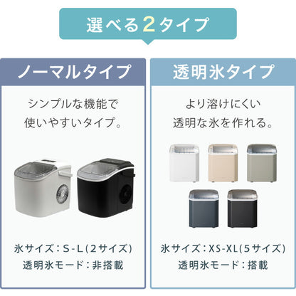 製氷機 透明氷タイプ ノーマルタイプ 最短6分 サイズ調整可能 連続製氷 自動洗浄 simplus シンプラス SP-CED03 SP-CED04【メーカー1年保証】