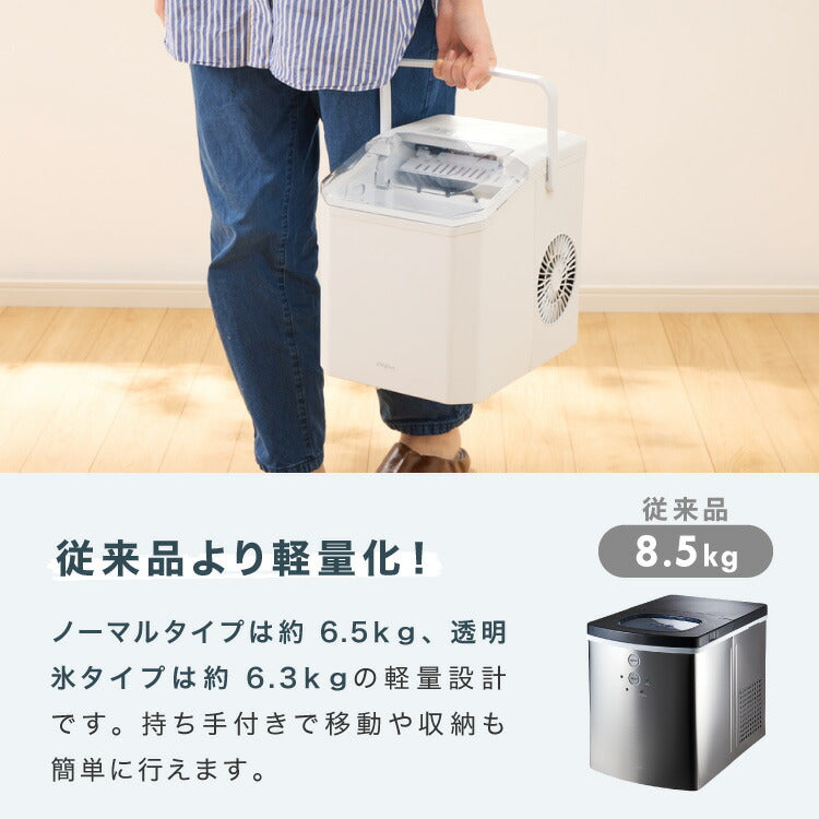 simplus 製氷機 ノーマルタイプ 最短6分 透明氷 氷作り サイズ調整可能 最小クラス 連続製氷 自動洗浄 卓上 家庭用 連続製氷機 排水口付き 自動停止 宅飲み パーティー シンプラス SP-CED03