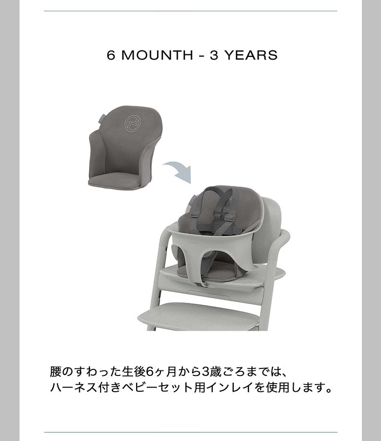 サイベックス cybex レモチェア 専用クッション シート シートクッション LEMO CHAIR レモ コンフォートインレイ 座面 フィット 背中 ハーネス