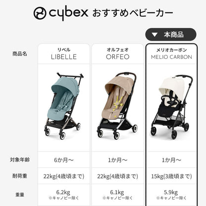 【メーカー2年保証】【正規販売店】 サイベックス ベビーカー melio Carbon 2024年モデル 軽量 Cybex メリオカーボン 赤ちゃん ベビー おしゃれ 北欧 A型 ベビーカ- 両対面式 軽い コンパクト(代引不可)