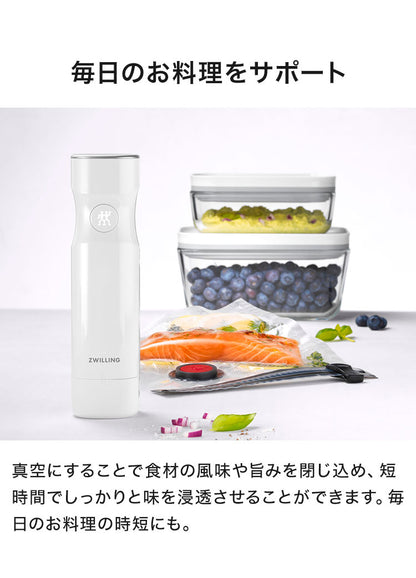 フレッシュ&セーブ 真空保存容器 7点セット スターターセット 真空ポンプ ガラスコンテナ S M バッグ 密閉 5倍 鮮度長持ち 湿気 酸化防止 真空調理 ガラス容器 保存容器 冷凍 冷蔵 ツヴィリング