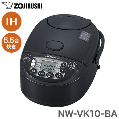 炊飯器 5.5合炊き 象印 5.5合 NW-VK10-BA 極め炊き IH炊飯器 ブラック エコ炊飯 白米急速 玄米 パンメニュー 象印マホービン 黒まる厚釜採用 黒