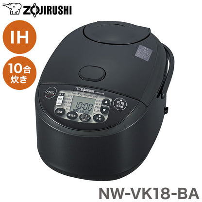 炊飯器 10合炊き 象印 10合 NW-VK18-BA 極め炊き IH炊飯器 ブラック 洗える内ぶた 厚釜 象印マホービン ライスクッカー パン 発酵 立つしゃもじ