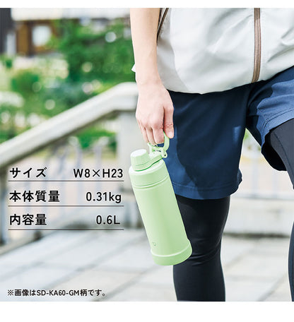 象印 シームレスせん 食洗機対応 ステンレスクールボトル 600ml SD-KA60 TUFF 水筒 ボトル パッキン無し パッキン一体型 ステンレスボトル 魔法瓶 おしゃれ ZOJIRUSHI