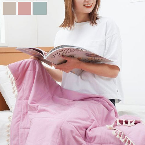 ふわふわお昼寝ケット レーヨンケット 120×70cm FLUFFY フラッフィー 接触冷感 Q-max:0.24 フリンジ キルトケット ふわとろケット おしゃれ かわいい