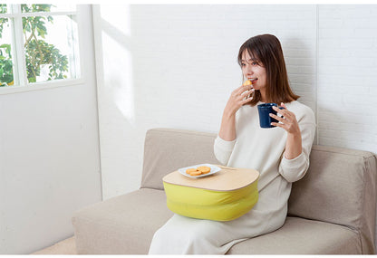 ビーズクッション 天板付 テーブル 2WAY テレワーク デスク 枕 ゲーム スマホ タブレット 映画 アニメ 鑑賞 ラクア Rakua もちもち リラックス おうち時間 かわいい