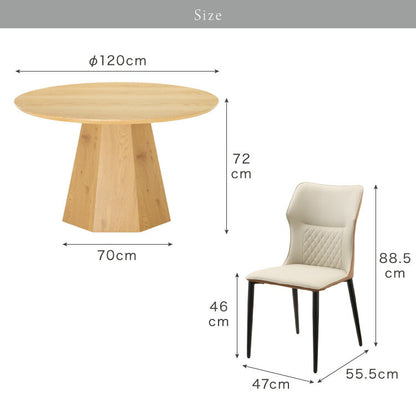 ダイニングセット 4人掛け 5点セット 円形テーブル 120cm 突板 天然木 メラミン ダイニングチェア おしゃれ リビングテーブル ダイニング 食卓 ステッチ キルティング 丸テーブル チェア(代引不可)