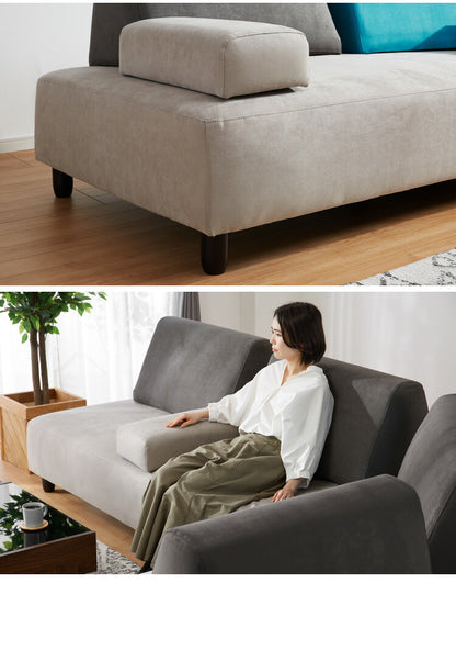 アイランドソファ ソファ 2人掛け 組み換え自由 間仕切り 2P 二人掛け おしゃれ ローソファ ソファーセット 大きい ベロア オットマン グレー(代引不可)
