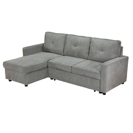 カウチソファ 幅210cm グレー ソファ ファブリック 収納機能付き 3人 引き出し方式 新生活 ファミリー 一人暮らし シンプル 触り心地 座り心地 おしゃれ ゆったり L字 ノックダウン式(代引不可)