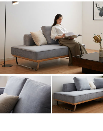 ソファ ソファー sofa 幅154 コーデュロイ ソファー 2人掛け 二人掛け ラブソファ ファブリック 布 ブルー グリーン L型 スチール ローバック カーキ(代引不可)