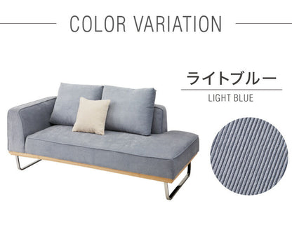 ソファ カウチソファ ソファー sofa 幅185 コーナーソファ コーデュロイ ソファー 2人掛け 二人掛け ファブリック 布 ブルー グリーン スチール ローバック カーキ(代引不可)