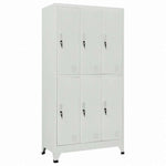 vidaXL ロッカーキャビネット 収納スペース6点 スチール 90x45x180cm グレー家具 キャビネット&収納 収納キャビネット・ロッカー(代引不可)