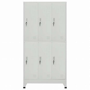 vidaXL ロッカーキャビネット 収納スペース6点 スチール 90x45x180cm グレー家具 キャビネット&収納 収納キャビネット・ロッカー(代引不可)