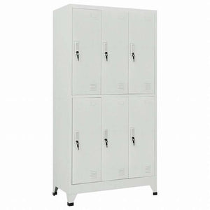 vidaXL ロッカーキャビネット 収納スペース6点 スチール 90x45x180cm グレー家具 キャビネット&収納 収納キャビネット・ロッカー(代引不可)