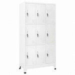 vidaXL ロッカーキャビネット 収納スペース9点 スチール 90x45x180cm グレー家具 キャビネット&収納 収納キャビネット・ロッカー(代引不可)