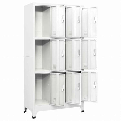 vidaXL ロッカーキャビネット 収納スペース9点 スチール 90x45x180cm グレー家具 キャビネット&収納 収納キャビネット・ロッカー(代引不可)