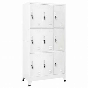 vidaXL ロッカーキャビネット 収納スペース9点 スチール 90x45x180cm グレー家具 キャビネット&収納 収納キャビネット・ロッカー(代引不可)