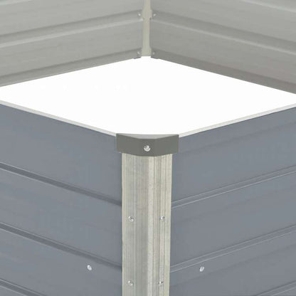 vidaXL レイズドガーデンプランター 129x129x46cm 亜鉛メッキ鋼製 グレーホーム&ガーデン 芝&ガーデン ガーデニング 鉢植え・プランター(代引不可)