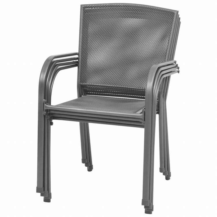 vidaXL 屋外ダイニング5点セット スチール製 アントラシート家具 アウトドア家具 屋外家具セット(代引不可)