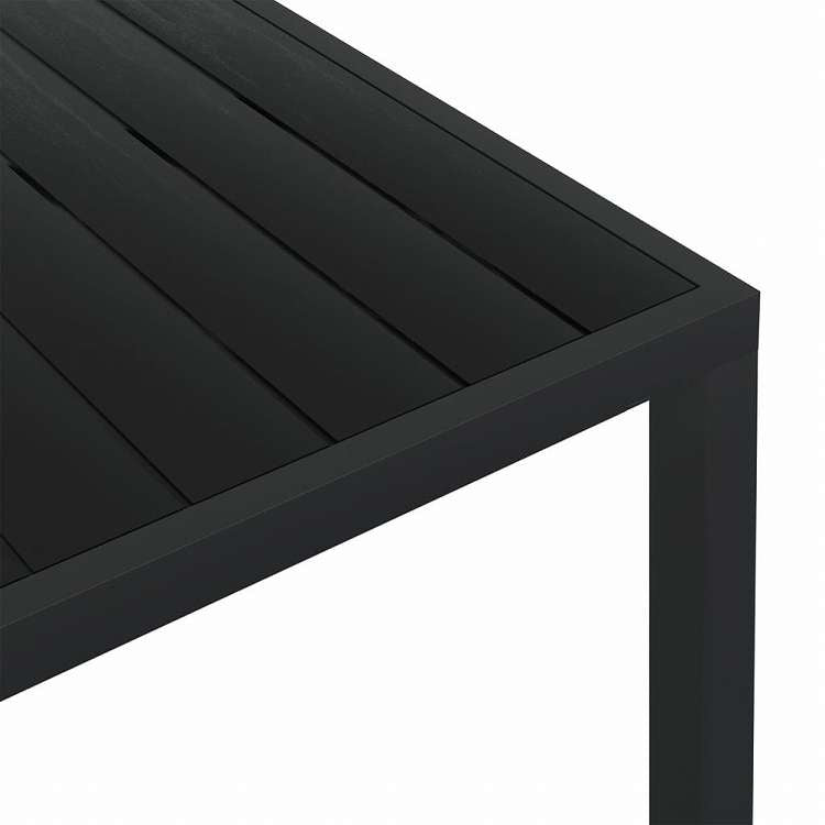 vidaXL ガーデンテーブル ブラック 150x90x74cm アルミ&WPC製家具 アウトドア家具 アウトドアテーブル(代引不可)