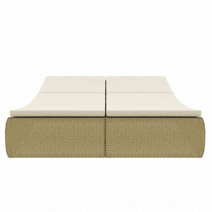 vidaXL 屋外ラウンジベッド ポリラタン製 ベージュ家具 アウトドア家具 屋外ベッド(代引不可)
