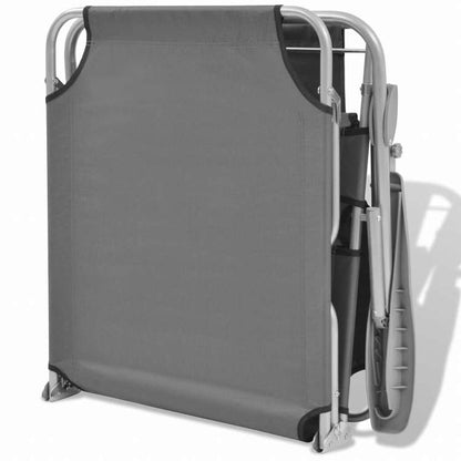 vidaXL サンラウンジャー キャノピー付き スチール製 グレー家具 アウトドア家具 屋外椅子 サンラウンジャー(代引不可)