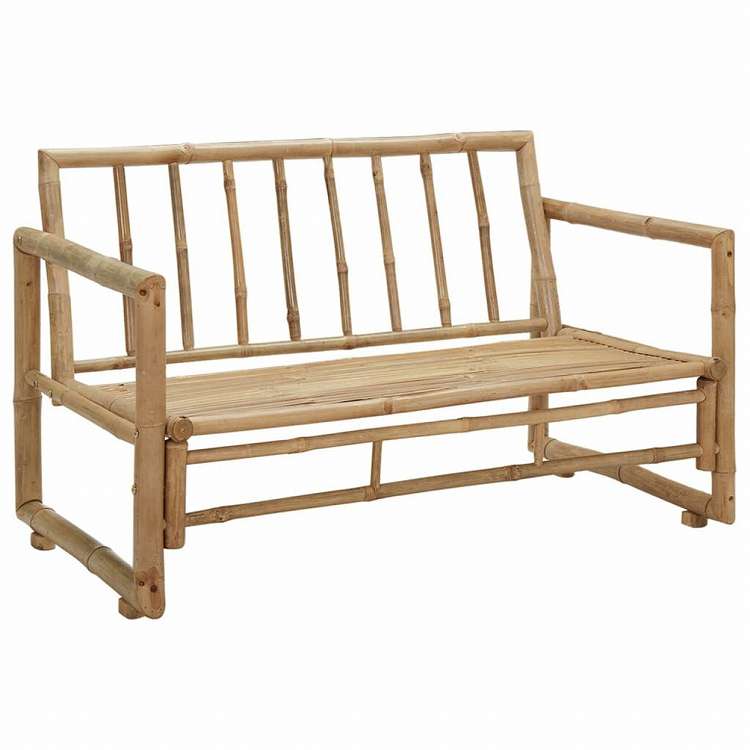 vidaXL 2人掛けガーデンソファ クッション付き 竹製家具 アウトドア家具 屋外椅子 アウトドアベンチ(代引不可)