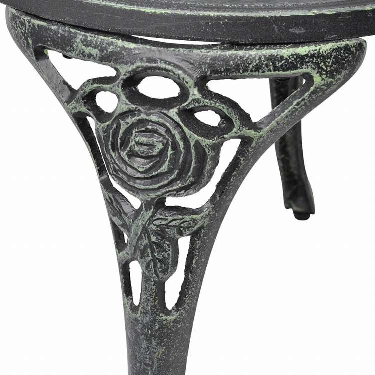 vidaXL ビストロチェア 2点セット アルミキャスト製 グリーン家具 アウトドア家具 屋外椅子 アウトドアベンチチェア(代引不可)