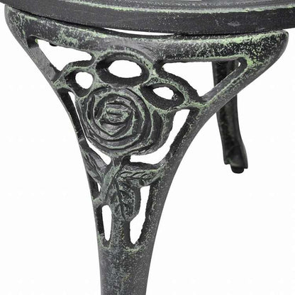 vidaXL ビストロチェア 2点セット アルミキャスト製 グリーン家具 アウトドア家具 屋外椅子 アウトドアベンチチェア(代引不可)