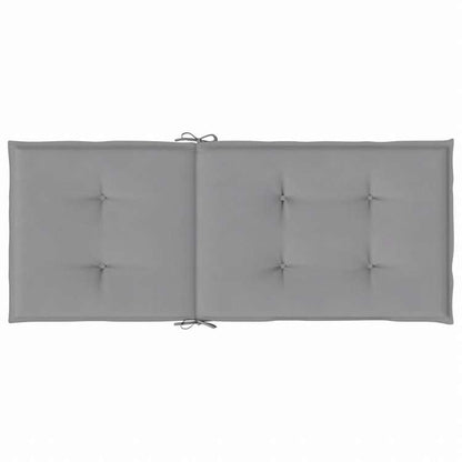 vidaXL ガーデンハイバックチェア クッション 4点 グレー 120x50x3 cm ファブリックホーム&ガーデン デコレーション チェア・ソファクッション(代引不可)