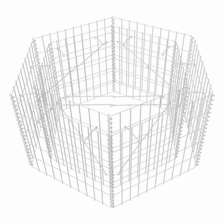 vidaXL ガビオン レイズドベッド 六角形 スチール製 100x90x50cmホーム&ガーデン 芝&ガーデン ガーデニング 鉢植え・プランター(代引不可)