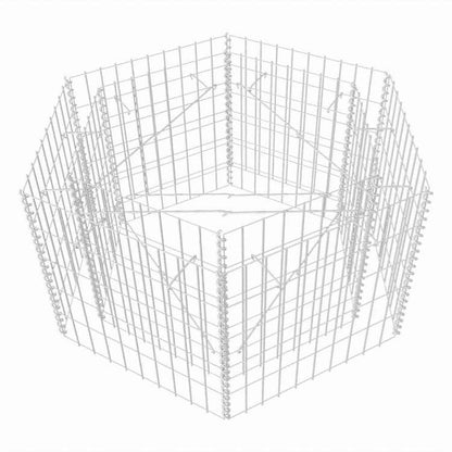 vidaXL ガビオン レイズドベッド 六角形 スチール製 100x90x50cmホーム&ガーデン 芝&ガーデン ガーデニング 鉢植え・プランター(代引不可)