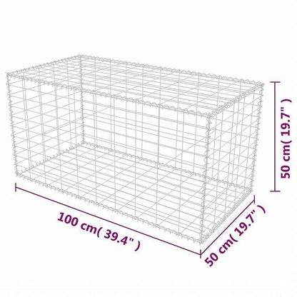 vidaXL ガビオンバスケット 亜鉛メッキ鋼製 100x50x50 cmハードウェア フェンス&バリア フェンスパネル(代引不可)